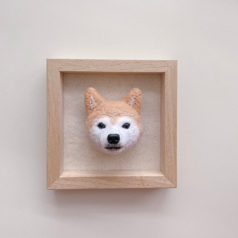 Customized pet-wool felt head photo frame/Shiba Inu - หมอน - ขนแกะ 