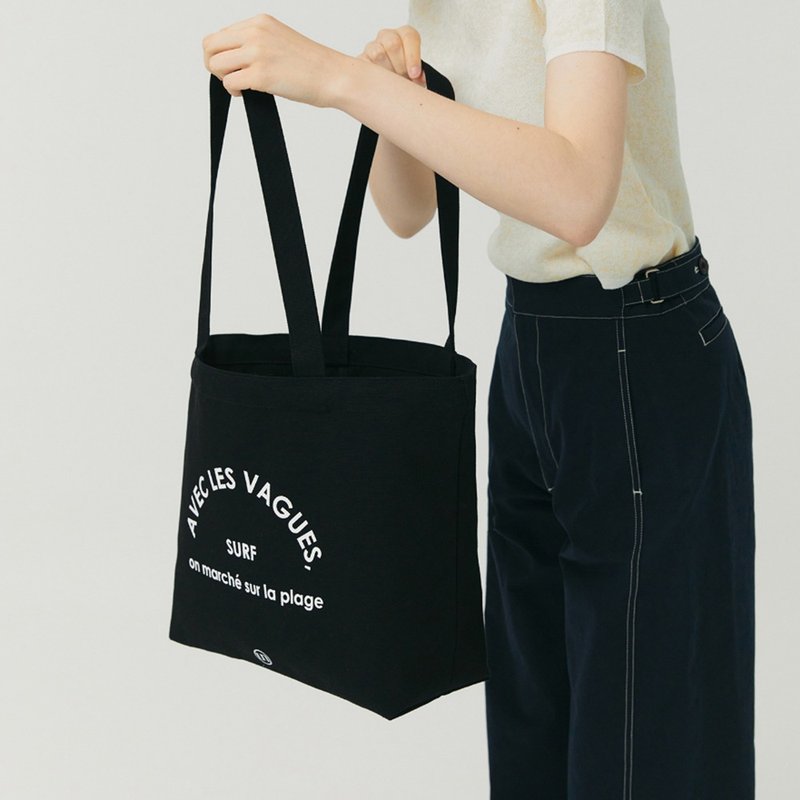 韓國製自家品牌Untidy 法文字文青袋 Surf Bag - 手提包/手提袋 - 人造皮革 