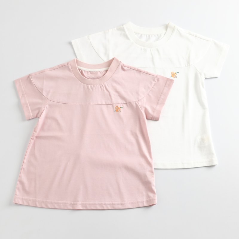 [Clearing Offer] Simple Wind Cotton T Pink/White - เสื้อยืด - ผ้าฝ้าย/ผ้าลินิน หลากหลายสี