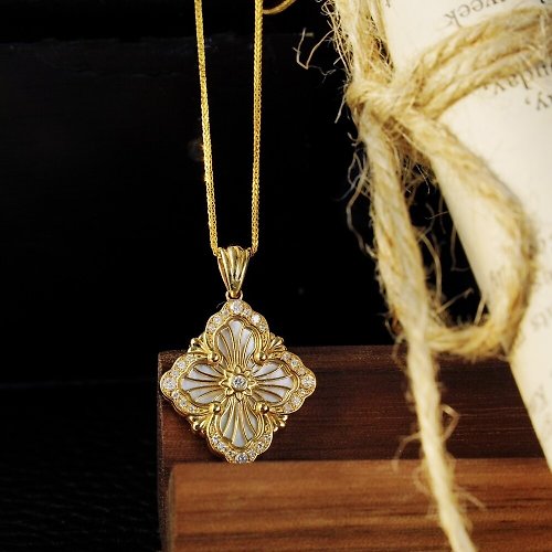 WhiteKuo高級珠寶訂製所 【WhiteKuo】18k金歐洲復古皇室鑽石吊墜
