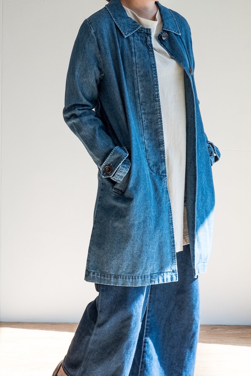 Vintage Coat / Brand New Tannin no.27 - เสื้อแจ็คเก็ต - ผ้าฝ้าย/ผ้าลินิน สีน้ำเงิน