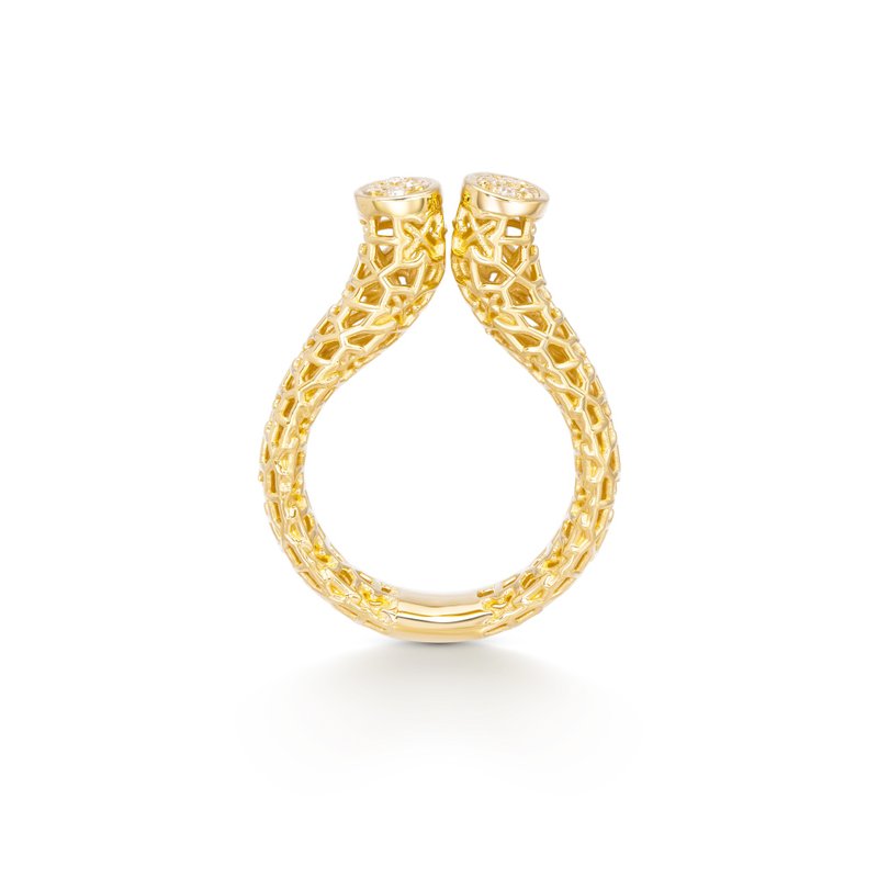 Nalikere Collection Silver Jewelry 925 Yellow Gold Plating with White Topaz - General Rings - Gemstone Gold