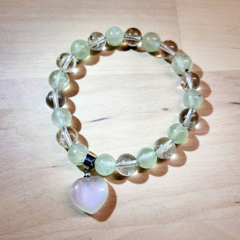 •Lucky baby•Blue moonstone×citrine×green prehnite Stone design bracelet bracelet - Bracelets - Crystal Multicolor