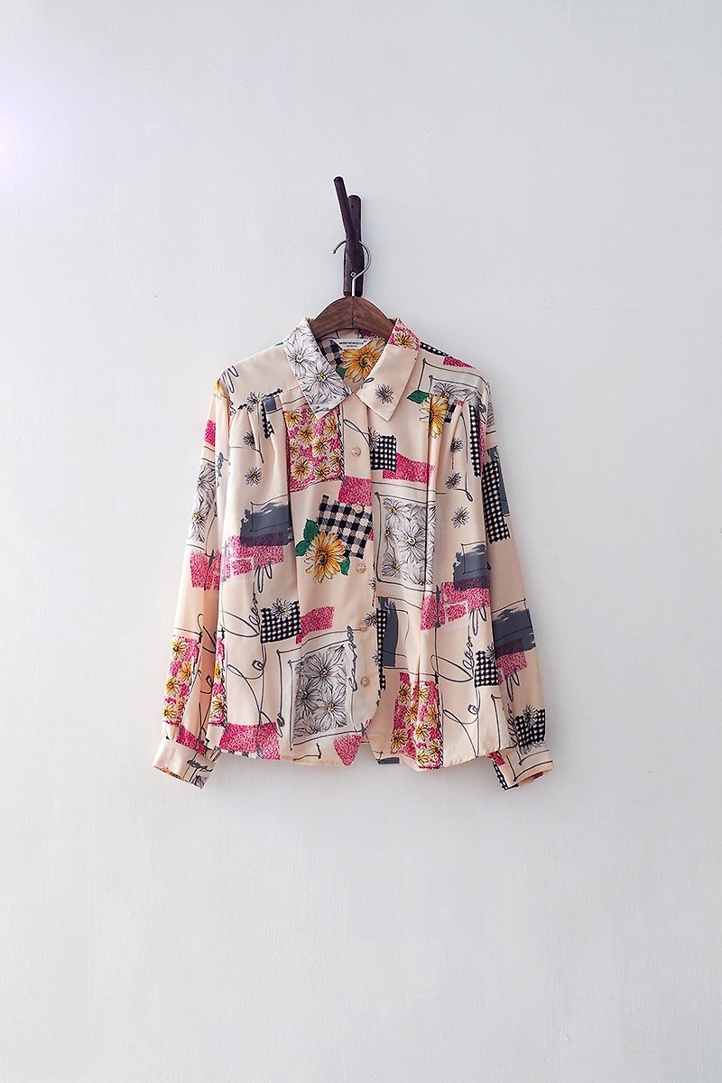 Banana Flyin '| vintage | Japanese temperament long-sleeved floral shirt - Women's Shirts - Cotton & Hemp 