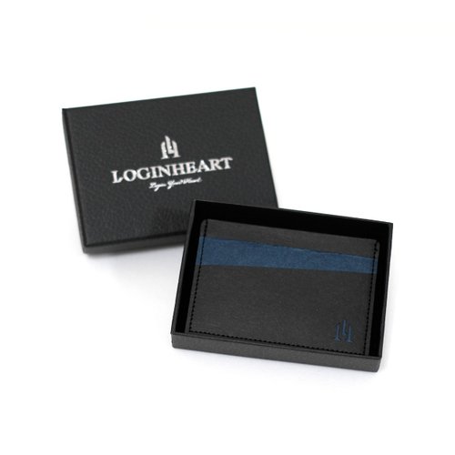 LOGINHEART 免取卡正面感應卡夾 海灘藍棕 各類卡片直接感應不受其他卡片幹擾