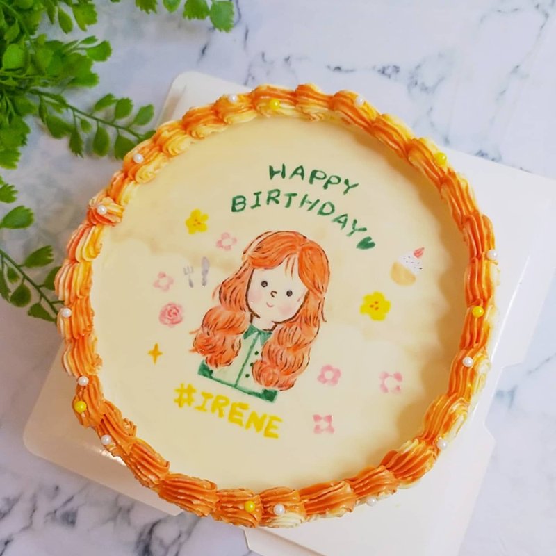 [Bring your own photos] Cheese Sketching - Cute Portrait Introductory Cake Tutorial 5-inch Small Class System - Cuisine - Fresh Ingredients 