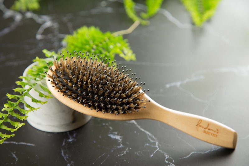 Beech Air Cushion Bristle Comb (Large) | Pandora's Beauty Box - Makeup Brushes - Wood Brown