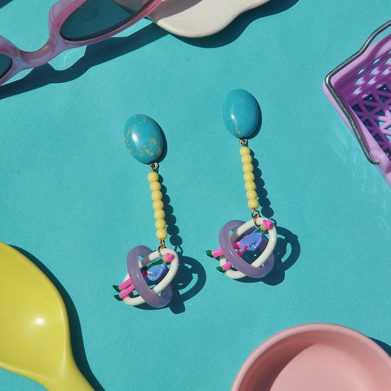 Japanese Miniature Hoop Earrings/ Acrylic Earrings - Earrings & Clip-ons - Acrylic 