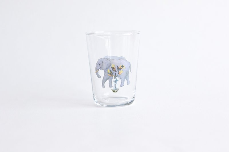 【+t企劃】遠方的動物們 大象 - 玻璃杯 - 玻璃 透明