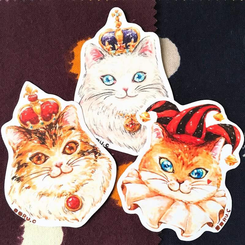 Poker Cats Sticker XL size - Stickers - Paper Multicolor