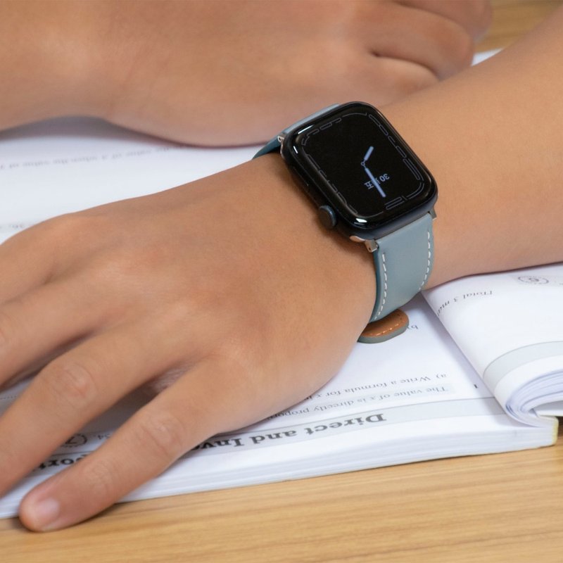 Torrii Apple Watch ストラップ LUNA レザー シリーズ - スカイブルー - 時計ベルト・時計バンド - 革 ブルー