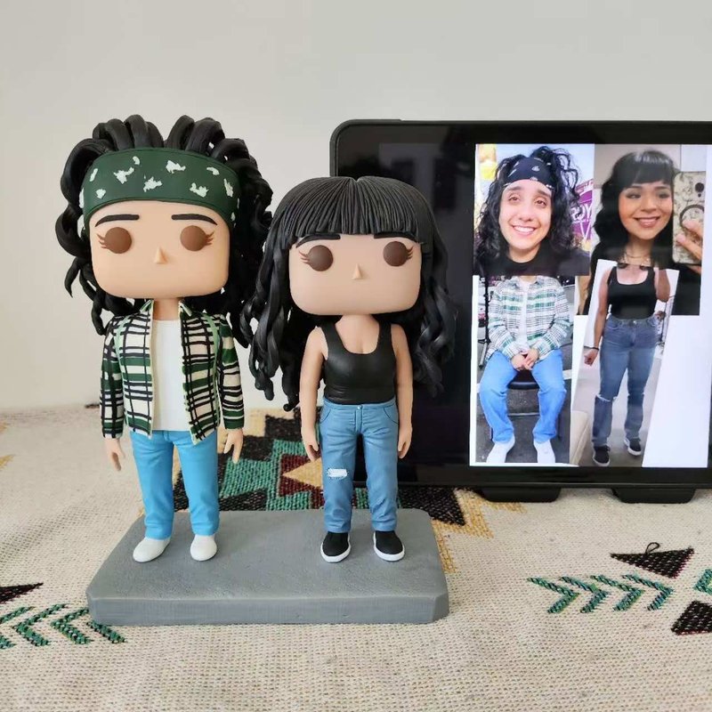 客製化3D人像公仔 訂製手工Funko Pop情侶父母夫妻結婚週年禮物 - 公仔/玩偶 - 黏土 多色