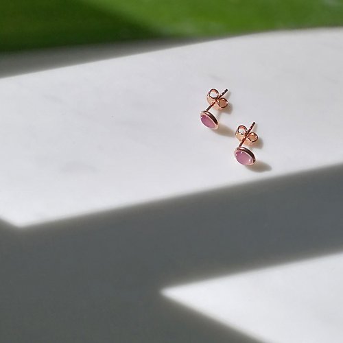 Bridal Secret Jewelry 幸運石水晶系列-玫瑰金色925銀鑲紫水晶耳環
