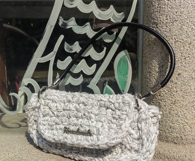 Chanel silver woven discount bag