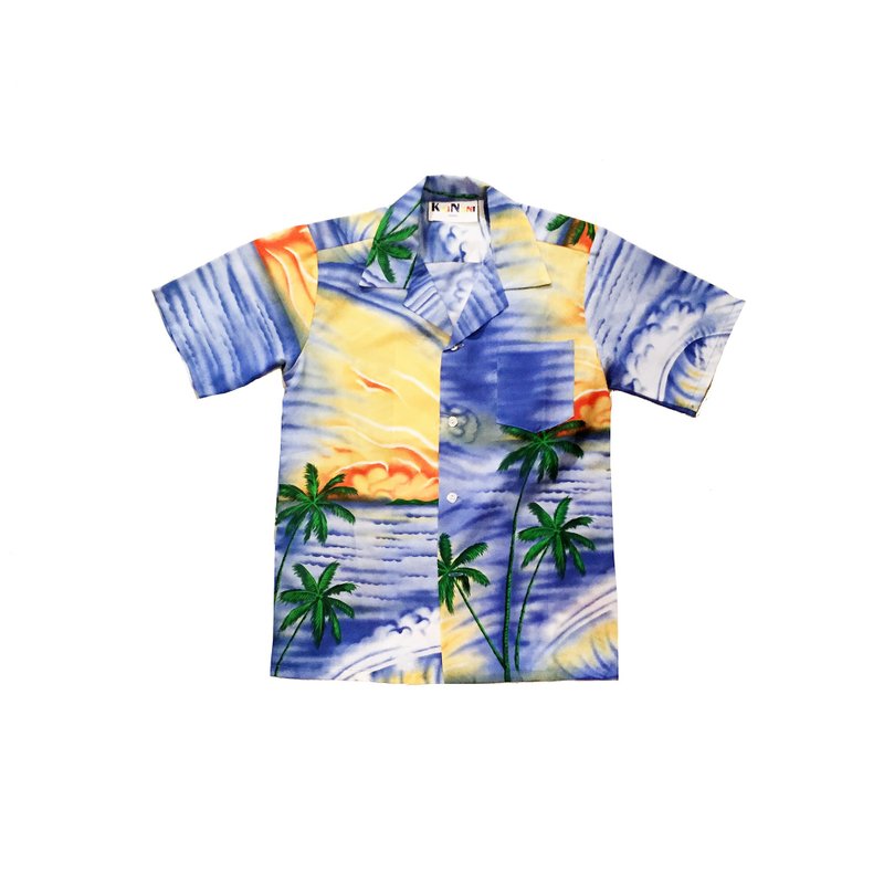 American Watercolor Sunset Hawaiian Shirt - เสื้อเชิ้ตผู้ชาย - วัสดุอื่นๆ หลากหลายสี