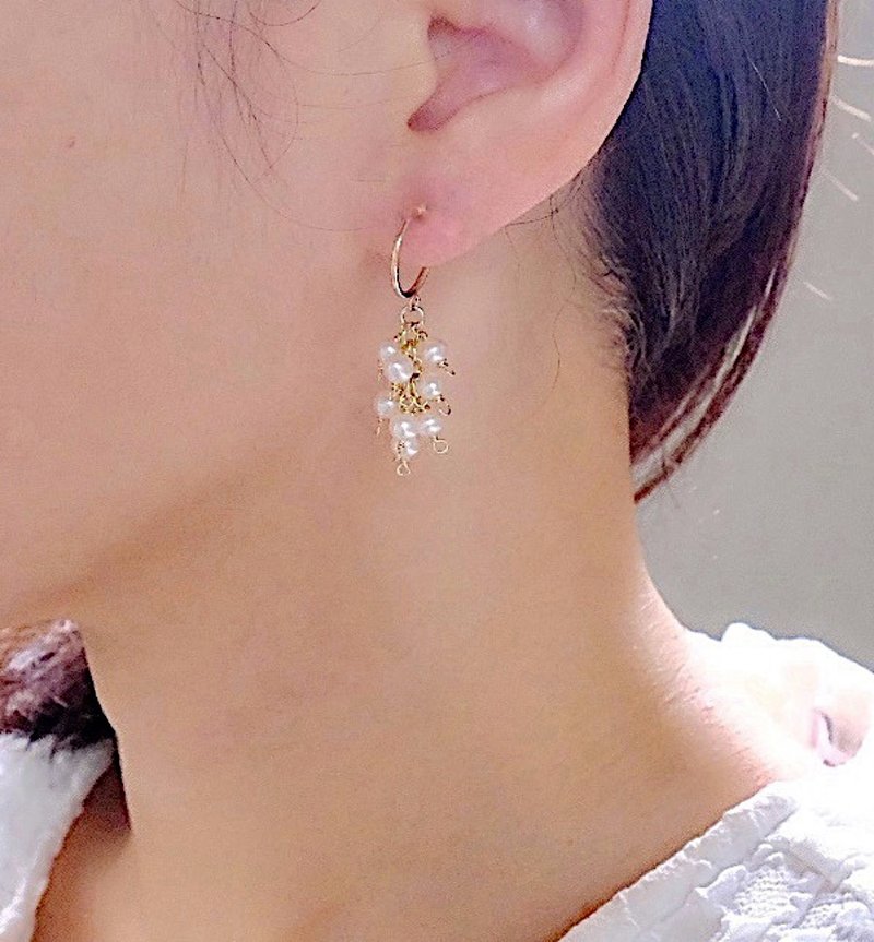 Mini pearl drop earrings - ต่างหู - ไข่มุก ขาว