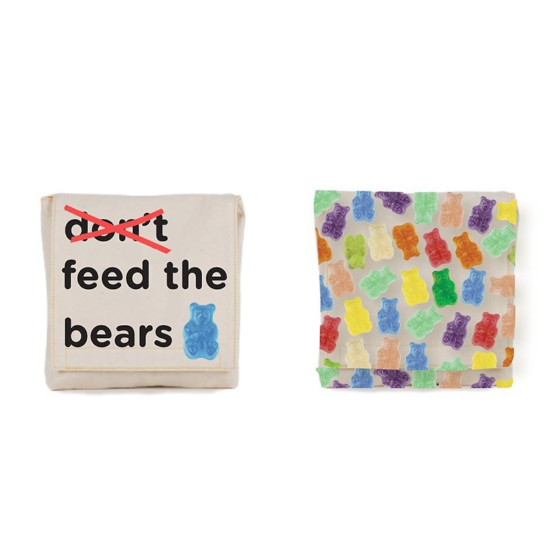 Canada fluf organic cotton small bag - bear soft candy (a pack of two into) - กระเป๋าเครื่องสำอาง - ผ้าฝ้าย/ผ้าลินิน หลากหลายสี