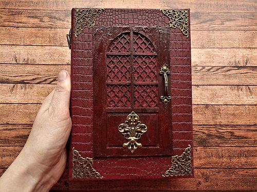 junkjournals Red door journal for sale Witch grimoire for sale Gothic spell book of shadows