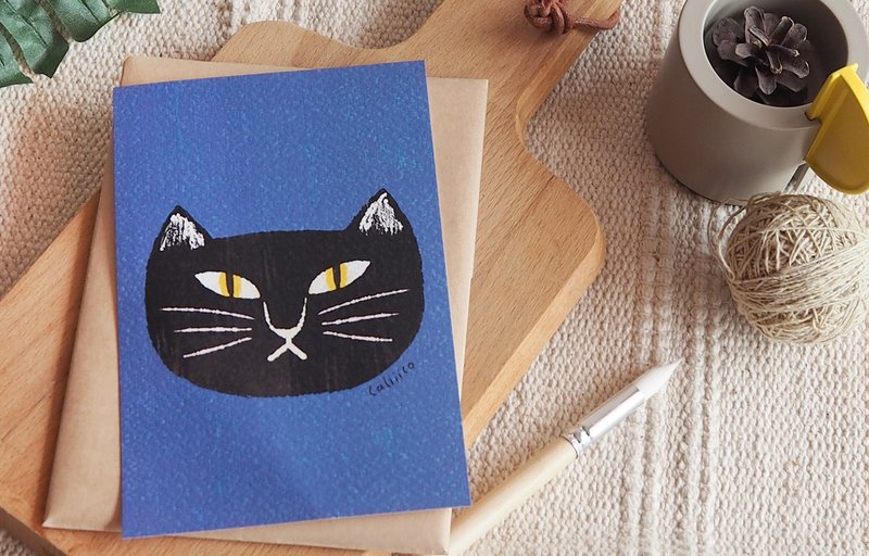 Postcard cat - 卡片/明信片 - 紙 藍色