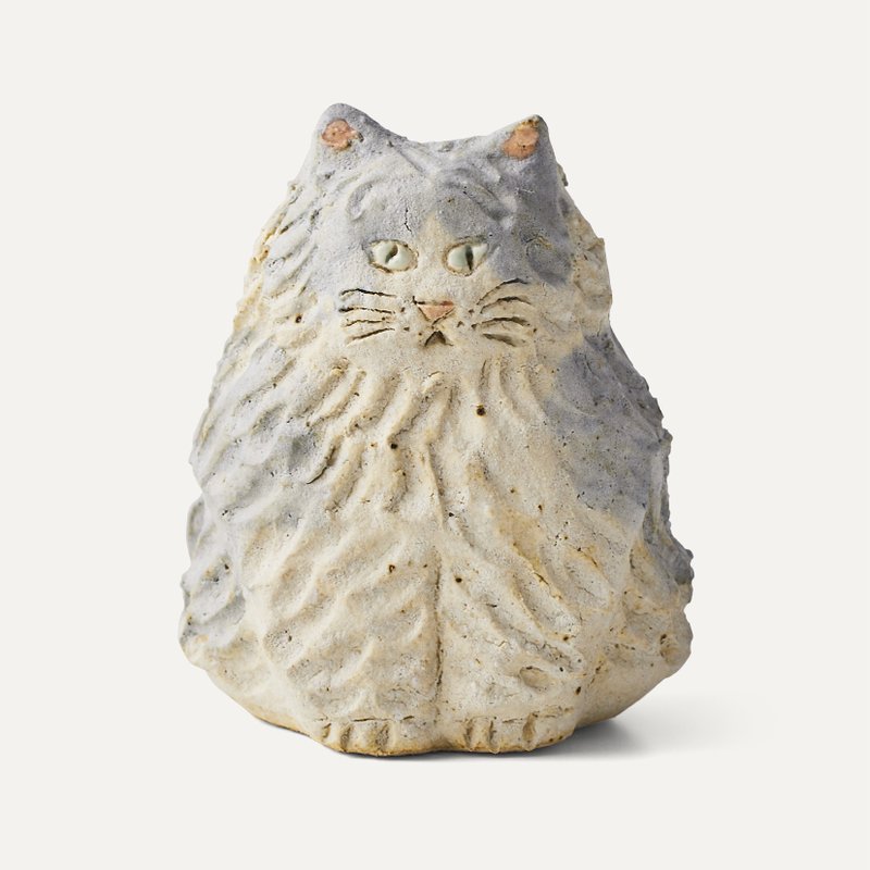 ウェジー　猫置物　陶動物　陶置物　動物モチーフ - 置物 - 陶器 
