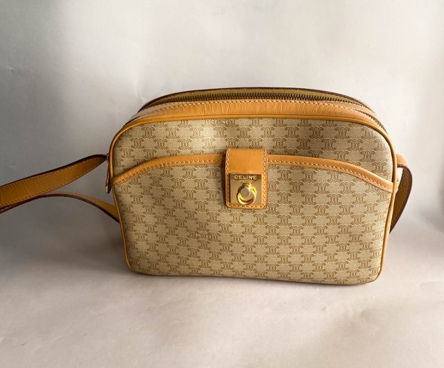 T1218 良品☆ セリーヌ ショルダーバッグ レザー ヴィンテージ ベージュ CELINE - セリーヌ CELINE 2WAY 肩掛け 斜め掛け カバン