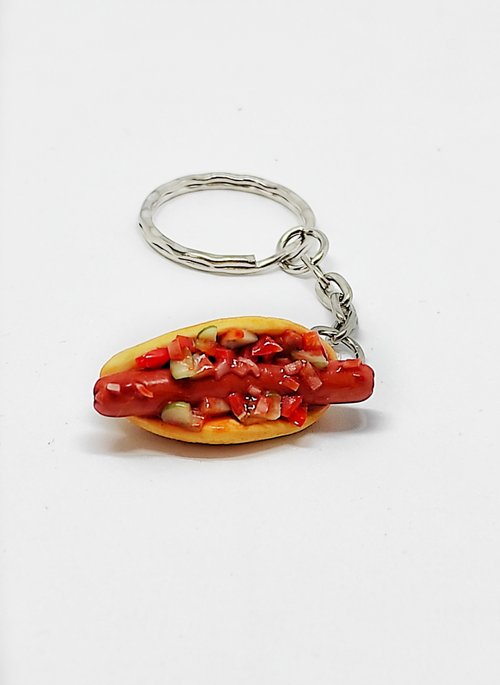  Realistic Handmade Hot Dog Keychain, Durable Clip On