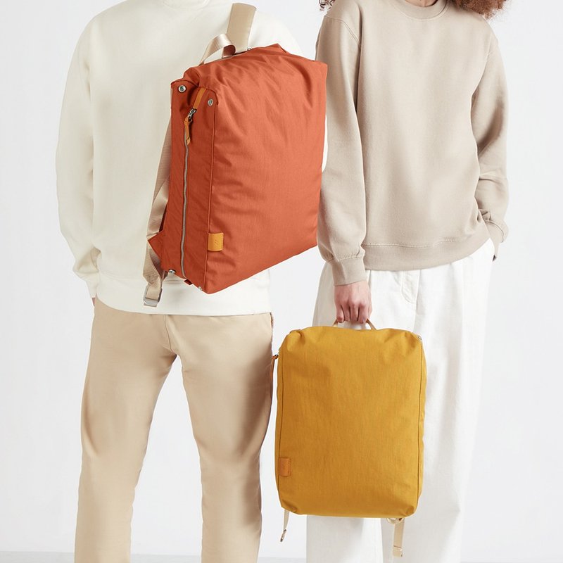 【LOJEL】NIRU Expandable Capacity Universal Backpack (Small) - Caramel Orange - กระเป๋าเป้สะพายหลัง - ไนลอน สีส้ม