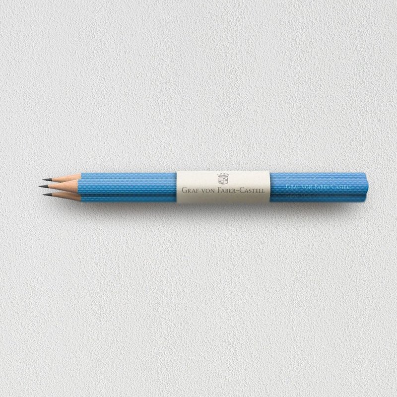 【Graf von Faber-Castell】繩紋鉛筆3入-海灣藍(原廠正貨) - 鉛筆/自動鉛筆 - 其他材質 藍色