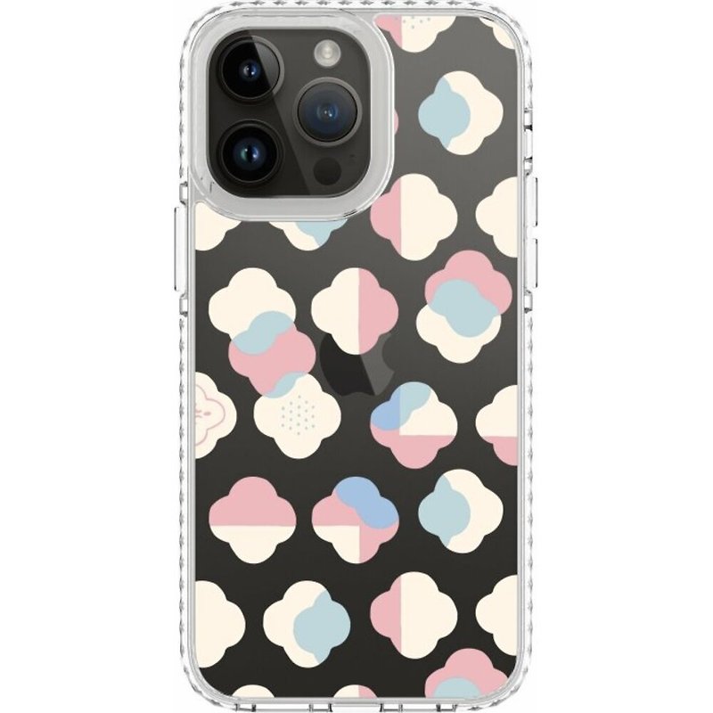 Printing music co-branded mobile phone case-air cushion anti-fall protective case/Glass Begonia No. 2/Soft pink blue - Phone Cases - Other Materials Transparent