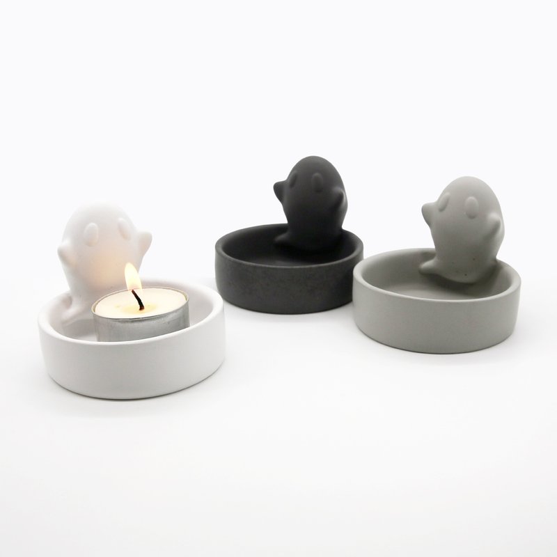 GHOST Candle Holder I 小精靈燭台 / 萬用皿 I 擴香石 I 附精油 - 香氛蠟燭/燭台 - 水泥 
