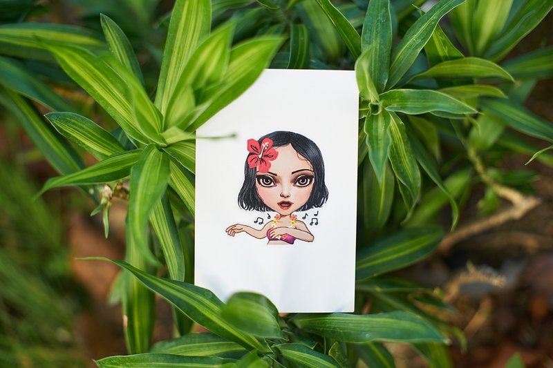 Kiddodog Postcard - Baby Summer Tahiti - 卡片/明信片 - 紙 