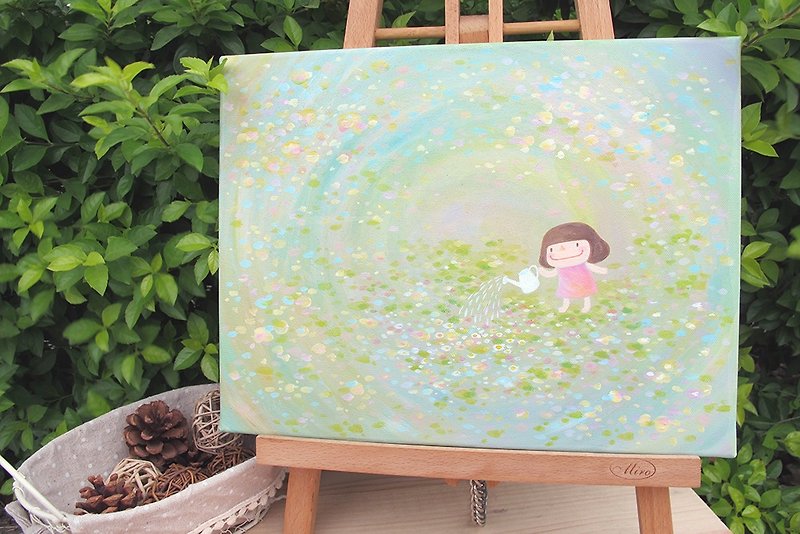 Small mushroom limited frame painting - [Spring Garden] - Posters - Other Materials Green