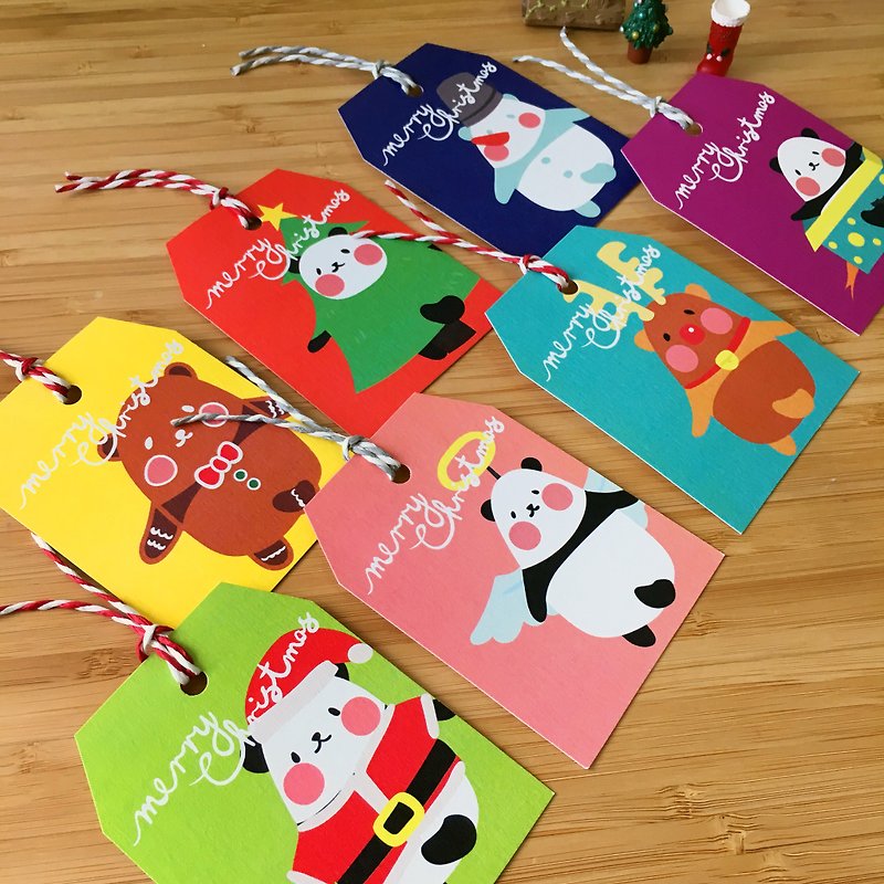 2017 Christmas gift wrap small card - การ์ด/โปสการ์ด - กระดาษ หลากหลายสี