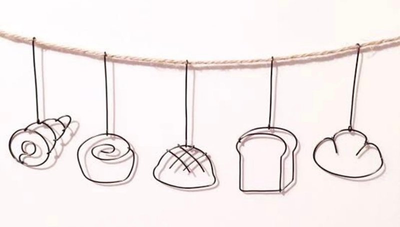 Popular Bread Wire Craft Bakery Wire Art Garland Wire Art Bakery Wall Art - เฟอร์นิเจอร์อื่น ๆ - โลหะ สีดำ