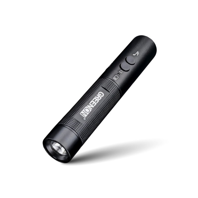 【GREENON】工規級USB電子哨手電筒-(GS368) 夜間行走防身 - 露營用品 - 鋁合金 黑色