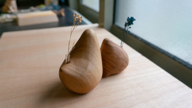 Taiwan cypress, nestling small flower set - Pottery & Ceramics - Wood Khaki