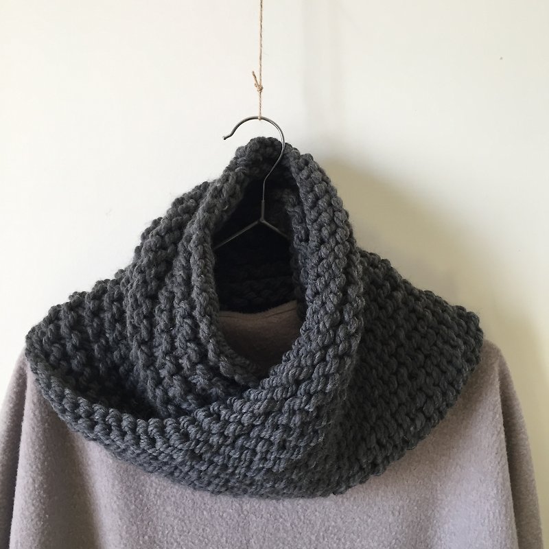 Xiao fabric - warm whirring hand-woven Merino wool bib - Brno (spot) - Scarves - Wool Gray