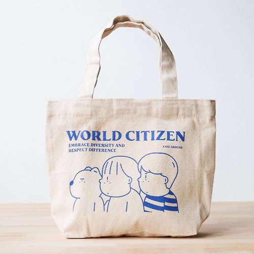 ease around TOTE BAG - WORLD CITIZEN (BABY BLUE)