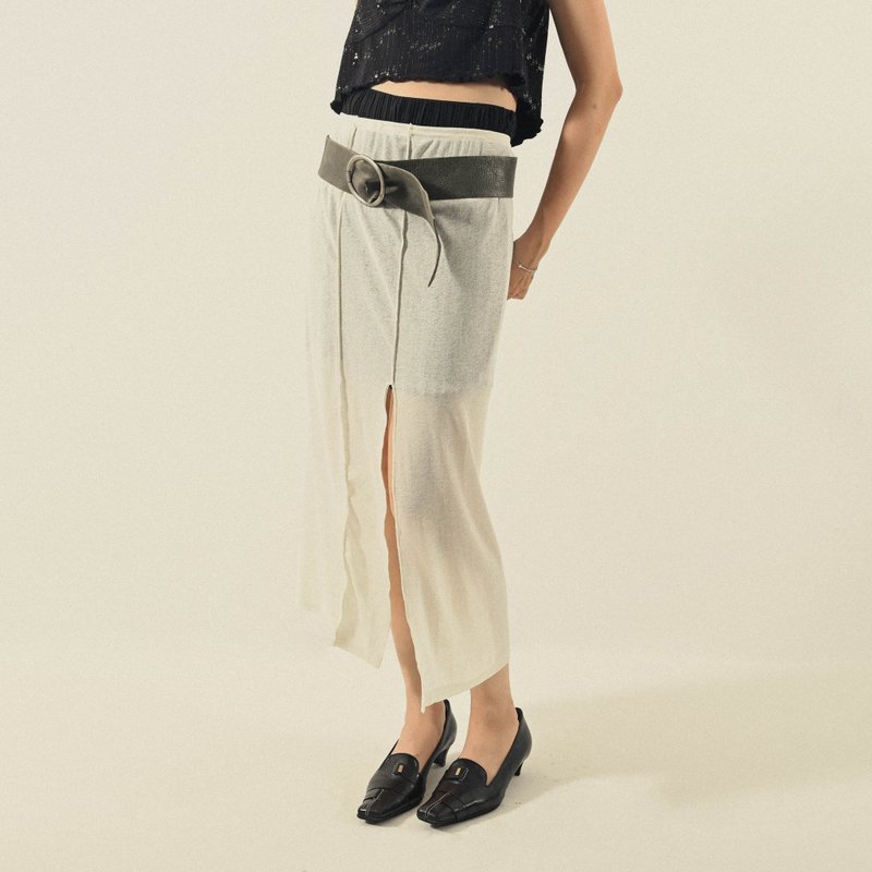 【NaSuBi Vintage】Upcycling兩件式針織古著裙 - 裙子/長裙 - 其他人造纖維 