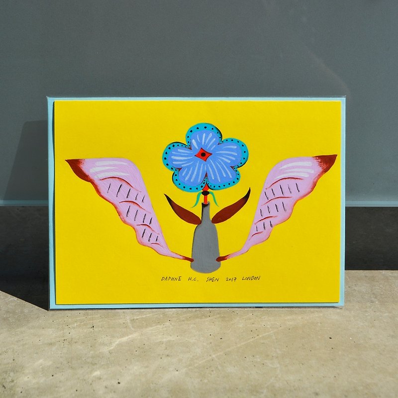 英國手繪 黃色 花卉 植物 植栽 設計 復古小插畫 生日禮物首選 - 卡片/明信片 - 紙 黃色