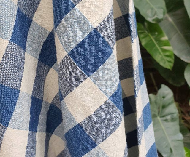 Gingham Cotton Tea Towel - Natural