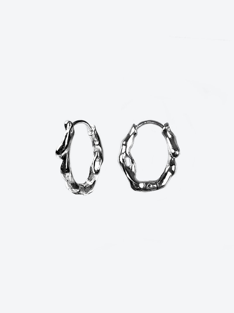 erode melted sterling silver earrings - Earrings & Clip-ons - Sterling Silver Gray