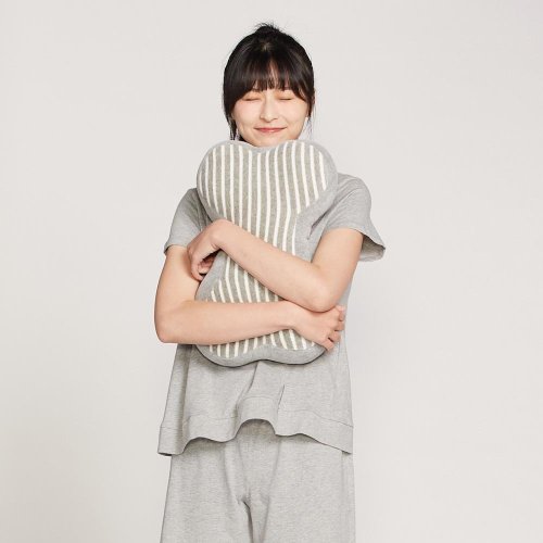 YVONNE COLLECTION以旺傢飾 條紋小骨頭抱枕-迷霧灰