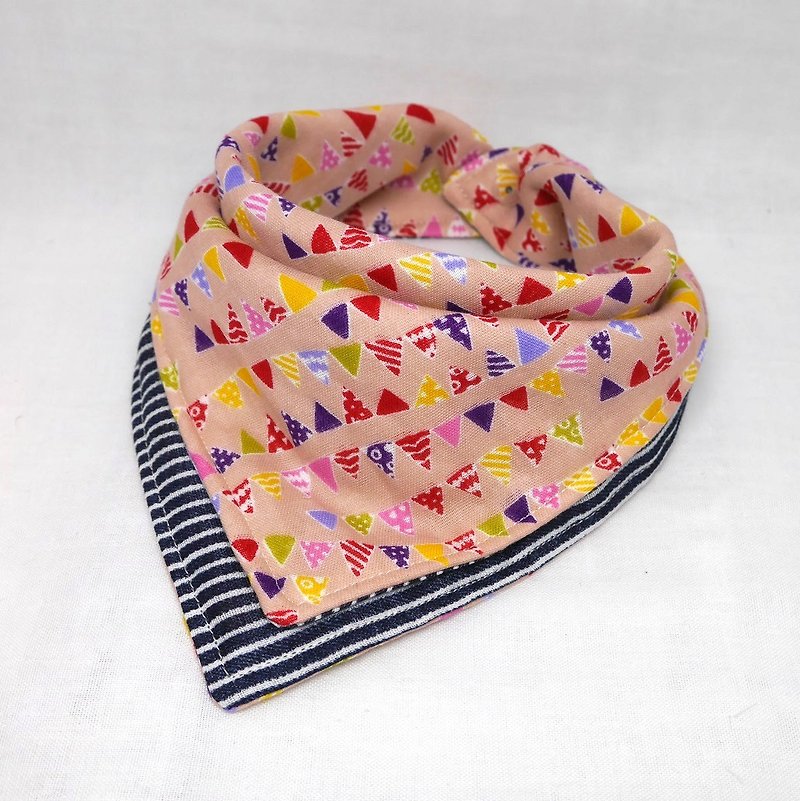 Japanese Handmade 6-layer-gauze Baby Bib/bandana style - Bibs - Cotton & Hemp Pink