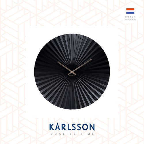 Ur Lifestyle 荷蘭Karlsson Wall clock Sensu steel black 黑色放射設計掛鐘