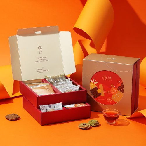 心茶 Xin Tea – 臺灣茶 X 日本茶專門 茶點禮盒 | 茶餅x茶包22入 包種烏龍蛋捲&紅玉茶餅&金萱曲奇