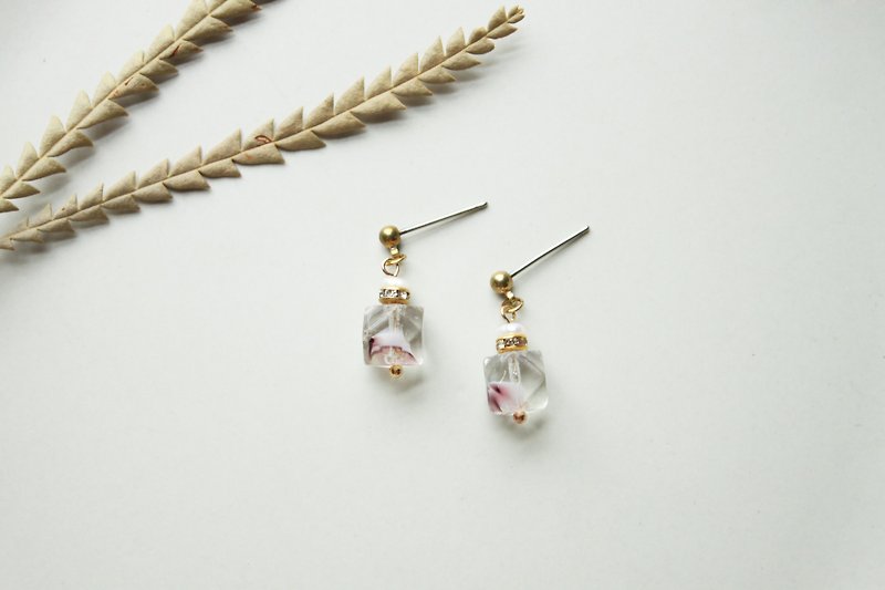 Ice cream - earring  clip-on earring - Earrings & Clip-ons - Glass Purple