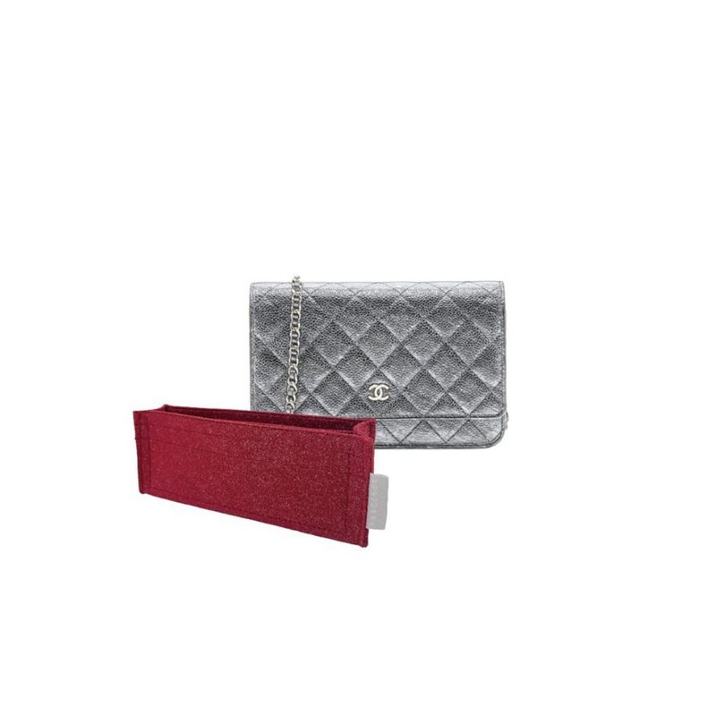 【香港製造|韓國絨布】手製內袋| 收納袋 Chanel Wallet On Chain - 化妝包/收納袋 - 其他材質 多色