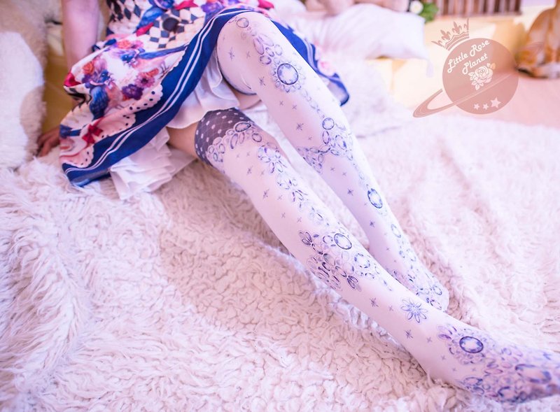 Little Rose Planet-Lolita / Four Seasons Theme Collection Summer Socks: Gorgeous Girls Style | Lolita | Printed Socks - Socks - Polyester White