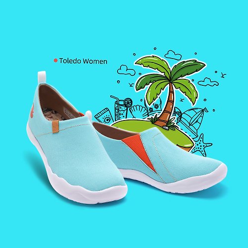特物館 【 Uin 】西班牙原創設計 | 托萊多( 淺藍) 彩繪休閒女鞋